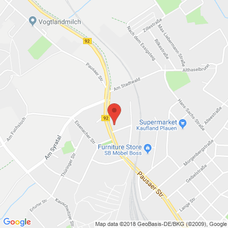 Position der Autogas-Tankstelle: Shell Tankstelle in 08525, Plauen