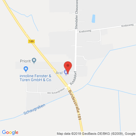 Position der Autogas-Tankstelle: Aral Tankstelle in 39606, Osterburg