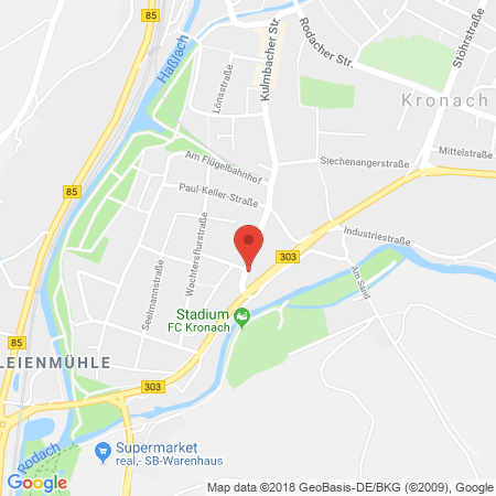 Position der Autogas-Tankstelle: Shell Tankstelle in 96317, Kronach