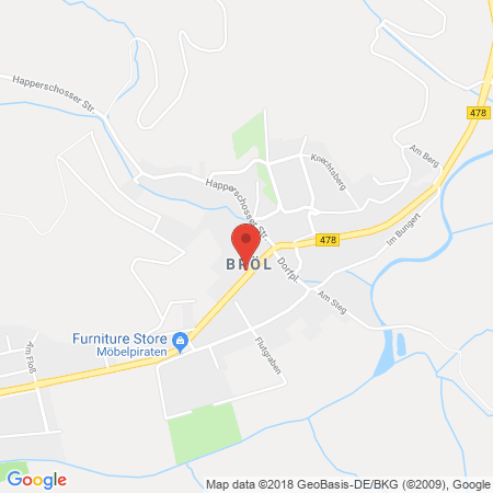 Position der Autogas-Tankstelle: Hennef-bröl in 53773, Hennef-bröl