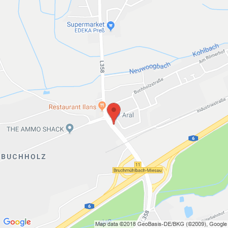 Position der Autogas-Tankstelle: Aral Tankstelle in 66892, Bruchmühlbach-miesau