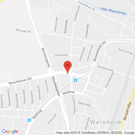 Standort der Tankstelle: ARAL Tankstelle in 69469, Weinheim