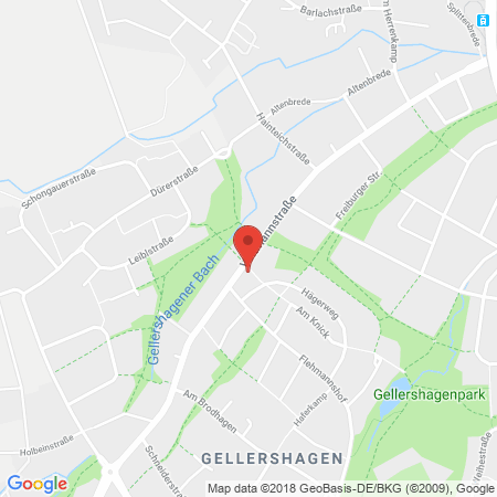 Position der Autogas-Tankstelle: Shell Tankstelle in 33613, Bielefeld