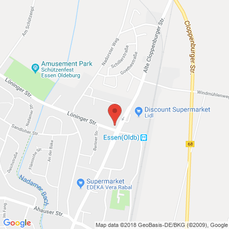 Position der Autogas-Tankstelle: Hörsting in 49632, Essen