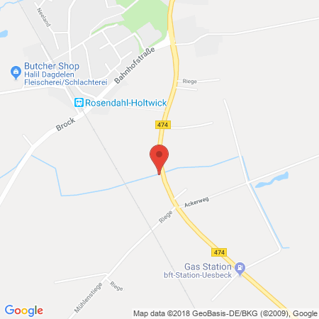 Position der Autogas-Tankstelle: bft-Station-Uesbeck in 48720, Rosendahl