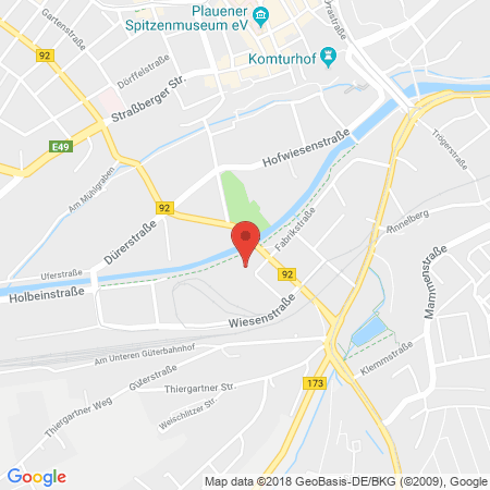 Position der Autogas-Tankstelle: Dornig Autohaus Plauen in 08527, Plauen