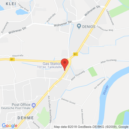 Position der Autogas-Tankstelle: Total Bad Oeynhausen in 32549, Bad Oeynhausen