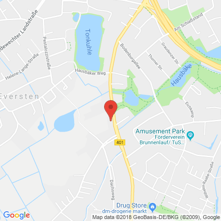 Position der Autogas-Tankstelle: Aral Tankstelle in 26131, Oldenburg