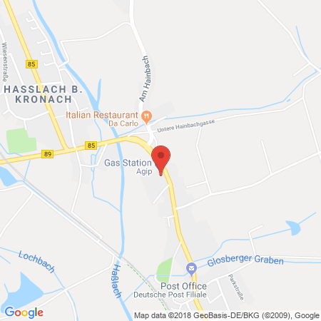 Position der Autogas-Tankstelle: Agip Tankstelle in 96317, Kronach-glosberg