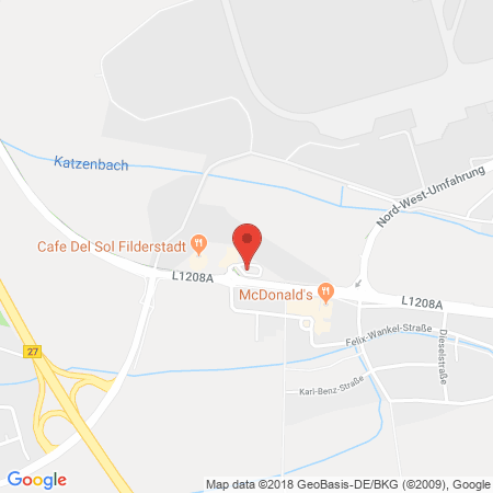 Position der Autogas-Tankstelle: Shell Tankstelle in 70794, Filderstadt