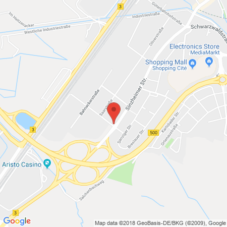 Position der Autogas-Tankstelle: JET Tankstelle in 76532, Baden-baden