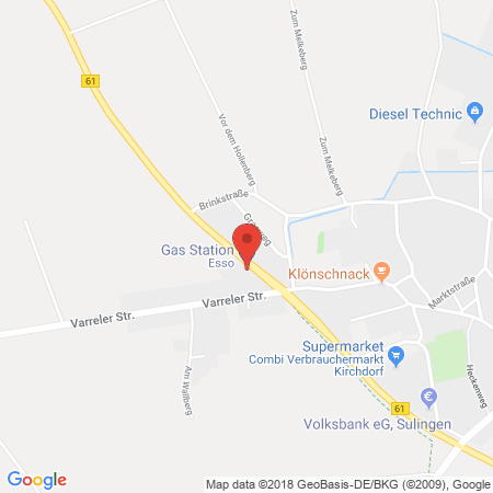 Position der Autogas-Tankstelle: Esso Tankstelle in 27245, Kirchdorf