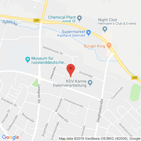 Position der Autogas-Tankstelle: Freie Tankstelle-handelshof Kanne in 32756, Detmold