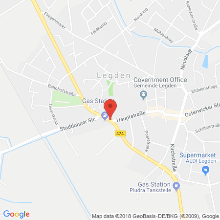 Position der Autogas-Tankstelle: AVIA - Station Deitmer in 48739, Legden