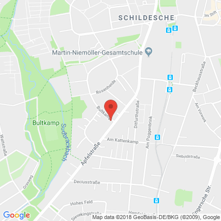 Position der Autogas-Tankstelle: Freie Tankstelle in 33611, Bielefeld