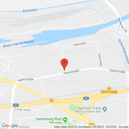 Position der Autogas-Tankstelle: Herne, Heerstr. 43a in 44653, Herne
