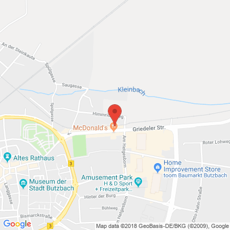 Position der Autogas-Tankstelle: Aral Tankstelle in 35510, Butzbach