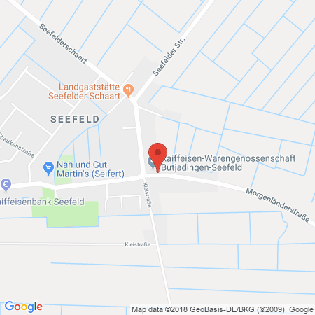 Position der Autogas-Tankstelle: Raiffeisen-warengenossenschaft Budjadingen-seefeld Eg in 26937, Stadland