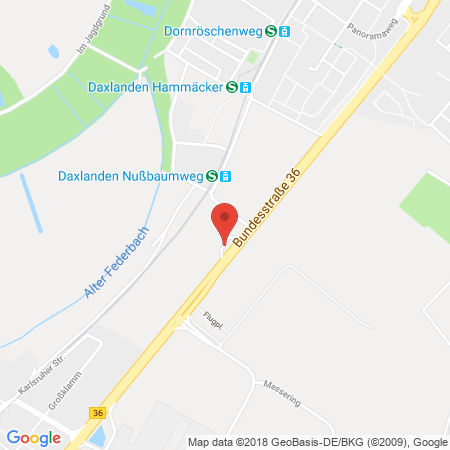 Position der Autogas-Tankstelle: OMV Tankstelle in 76287, Rheinstetten