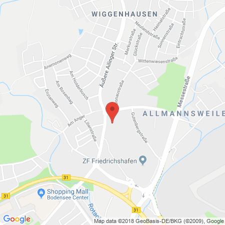 Position der Autogas-Tankstelle: Tankstelle Am Marktkauf in 88046, Friedrichshafen