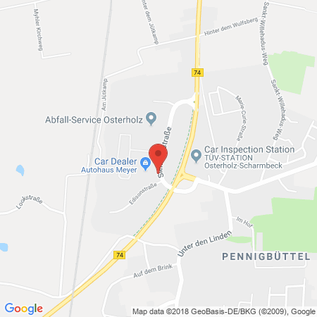 Position der Autogas-Tankstelle: Autohaus Meyer in 27711, Osterholz-Scharmbeck