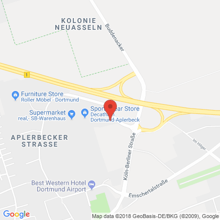 Position der Autogas-Tankstelle: Fricke in 44287, Dortmund