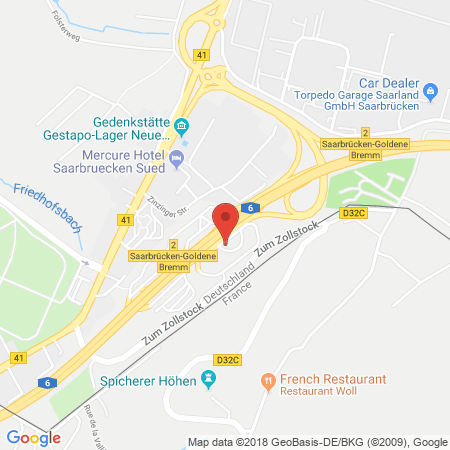 Position der Autogas-Tankstelle: Total Saarbruecken in 66117, Saarbruecken