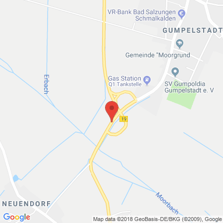 Position der Autogas-Tankstelle: Autocenter und LOMO-Tankst. Schönheit GbR in 36433, Moorgrund / Gumpelstadt