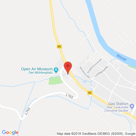 Position der Autogas-Tankstelle: Tankstelle Clermont GmbH in 34399, Oberweser-Gieselwerder