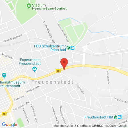 Position der Autogas-Tankstelle: Shell Tankstelle in 72250, Freudenstadt