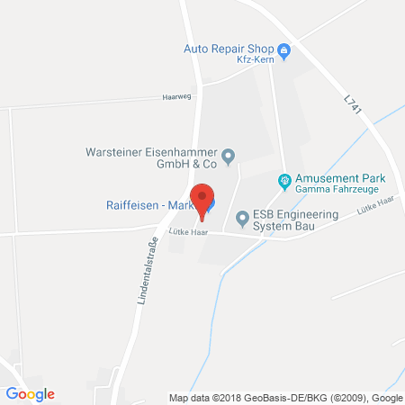 Standort der Tankstelle: Raiffeisen Tankstelle in 59602, Rüthen