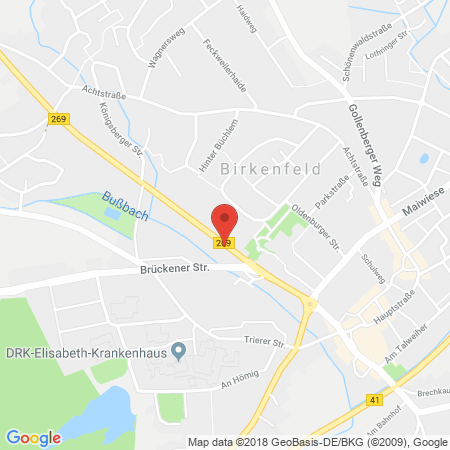 Position der Autogas-Tankstelle: Agip Tankstelle in 55765, Birkenfeld
