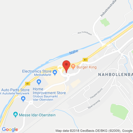 Position der Autogas-Tankstelle: Ts Nahetal in 55743, Idar-oberstein