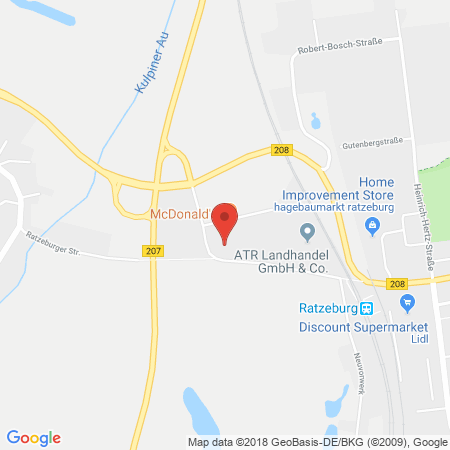 Position der Autogas-Tankstelle: HEM Tankstelle in 23909, Ratzeburg
