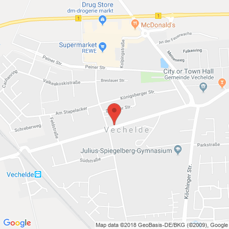 Position der Autogas-Tankstelle: HEM Tankstelle in 38159, Vechelde