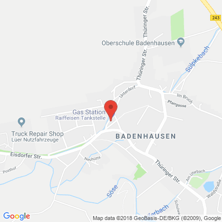 Position der Autogas-Tankstelle: Raiffeisen Warenhandel Gmbh in 37534, Badenhausen