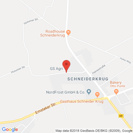 Position der Autogas-Tankstelle: Gs Agri Eg in 49685, Schneiderkrug
