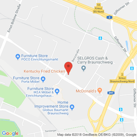 Position der Autogas-Tankstelle: Greenline Braunschweig in 38112, Braunschweig