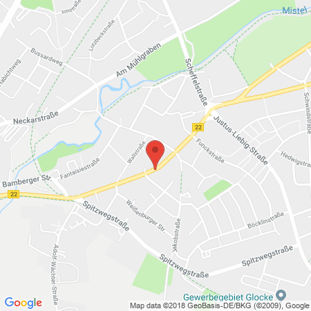 Position der Autogas-Tankstelle: Agip Tankstelle in 95445, Bayreuth