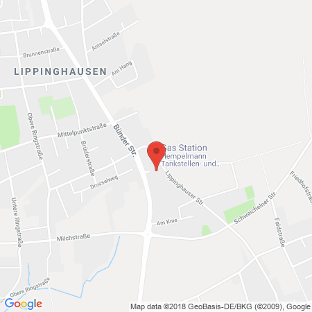 Position der Autogas-Tankstelle: Tankstelle Hiddenhausen in 32120, Hiddenhausen