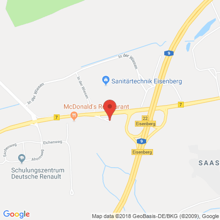 Position der Autogas-Tankstelle: Agip Tankstelle in 07607, Eisenberg
