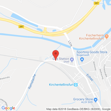 Position der Autogas-Tankstelle: Shell Tankstelle in 72138, Kirchentellinsfurt