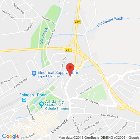 Position der Autogas-Tankstelle: AVIA Tankstelle in 89584, Ehingen