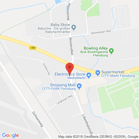 Position der Autogas-Tankstelle: Star Tankstelle in 24941, Flensburg