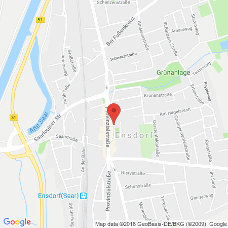 Position der Autogas-Tankstelle: Autohaus Sparwald GmbH in 66806, Ensdorf