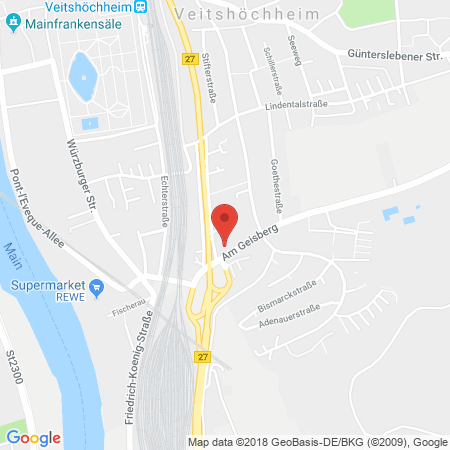 Position der Autogas-Tankstelle: Shell Tankstelle in 97209, Veitshöchheim