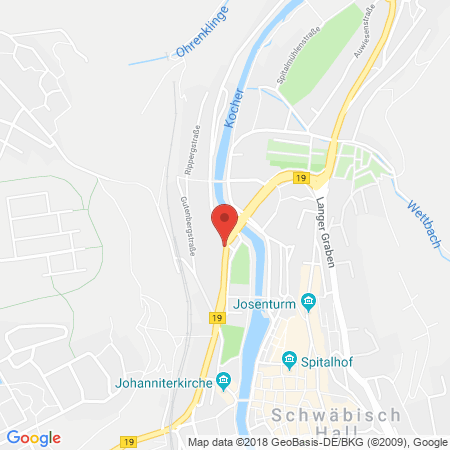 Standort der Autogas Tankstelle: AVIA-Servicestation Albuin Fallmerayer in 74523, Schwäbisch Hall