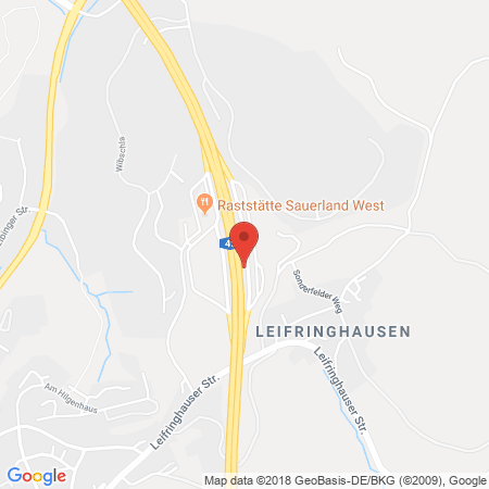 Position der Autogas-Tankstelle: Aral Tankstelle, Bat Sauerland Ost in 58513, Lüdenscheid