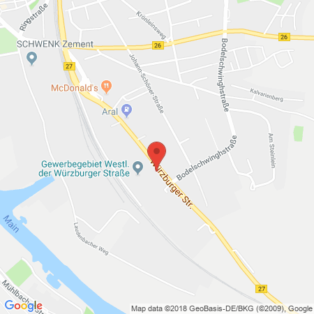 Position der Autogas-Tankstelle: Shell Tankstelle in 97753, Karlstadt