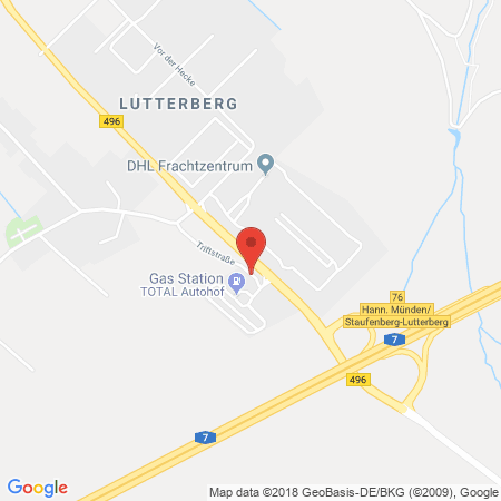 Position der Autogas-Tankstelle: Total Autohof Staufenberg in 34355, Staufenberg
